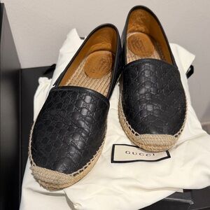 Gucci Black Espadrille Loafers for women